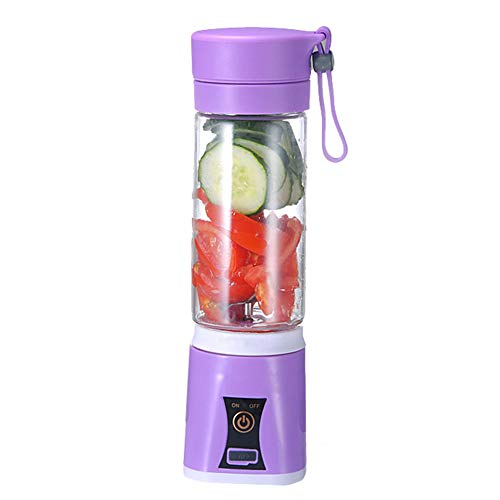 Mini Tragbare Mixer Smoothie Maker Mobiler Standmixer USB Wiederaufladbar Reise Juicer BPA Freie Sport Glasflasche 480ml 6 Flügelige Klinge aus