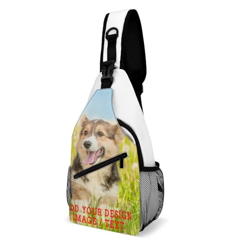 Custom Sling Bag,Custom Chest Bags With Image/Text,Travel Hiking Daypack Chest Bags For Men Women