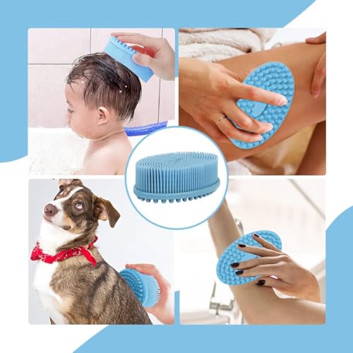 Image of Silicone Body Scrubber, Gentle exfoliating Body Scrubber That's Easy to Clean, Lathers Well, Long Lasting, and More Hygienic Than Traditional Shower Loofah (Sky Blue)