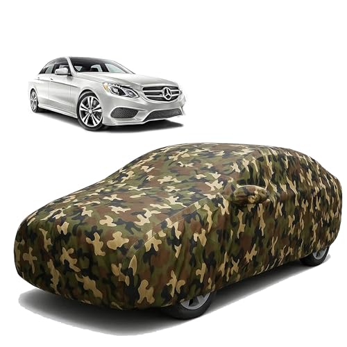 Image of Sulfar 100% Waterproof Car Body Cover Compatible with Mirror for Mercedes Benz E280 Cdi with Long Lasting Durable Material (Triple Stitched, Full Bottom Elastic, Camouflage Army)