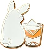 Cocktail Critters Enamel Pins for Bartender Aprons, Jackets, Backpacks and Purses, Shirt and Suit Lapels, Cute Button Badges Brooch Fashion Jewelry (Rabbit x Whisky)