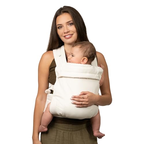 Infantino Honey Blossom Baby Carrier, Ergonomic Infant to Toddler Carrier, Hip Healthy “M” Position Support, Adjustable Sliding Seat, Padded Cross-Back Straps, 7-40 lbs, Vanilla Bloom by Infantino - Used condition - US$38.17