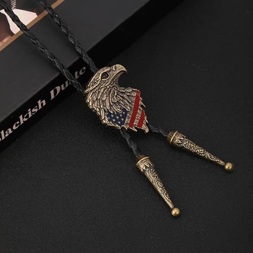 Image of USA 250th Anniversary Western Cowboy Patriotic Eagle Bolo Tie