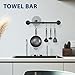 NearMoon 5-Pieces Industrial Pipe Bathroom Hardware Set, Include 18 Inch Towel Bar, Toilet Paper Holder and 3 Robe Hooks, Heavy Duty DIY Style Wall Mounted Rustic Decor Accessories Kit (Black)