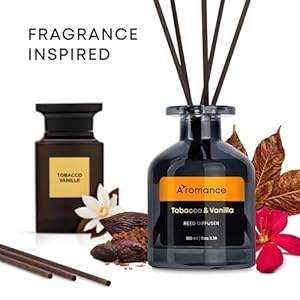 Tobaccovanilla reed diffuser set spicy oriental fragrance 338 oz scent fragrance oil diffuser for bedroom bathroom home decor and gift decorative air fresheners with sticks  urban country home decor