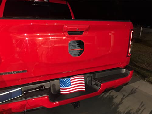 Image of CONGCONG Tailgate Emblem Badge for Dodge Ram 1500 /2500 /3500 (2019-2023, American Flag - Red Line)