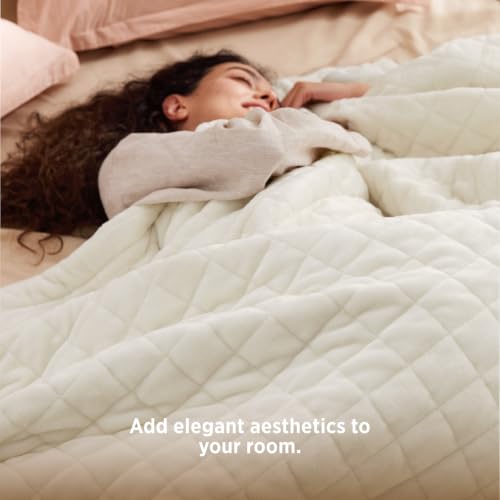 Image of Bedsure Quilted Heated Blanket Full, Warm Filled Electric Blanket, Ivory