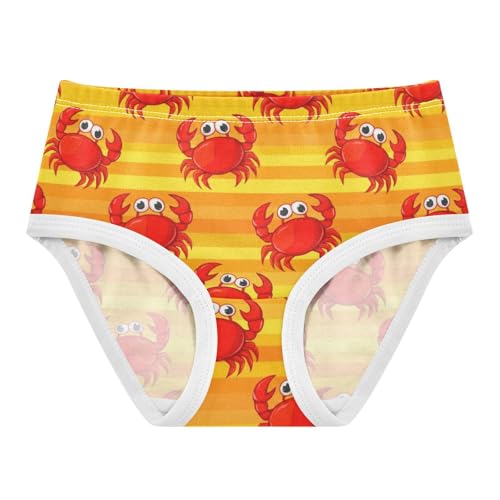 Joisal Girls Underwear Toddlers 2t Cotton Little Girl Panties Print Undies Kids Briefs Cute Red Cartoon Crabs Orange