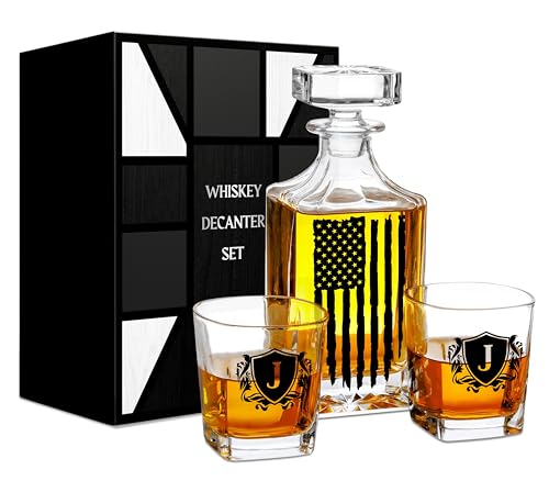 Onebttl American Flag Whiskey Decanter Set – 750ml Personalized D...