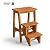 Costzon 3 Tier Folding Step Stool, 3-in-1 Wood Foot Stool Display Storage Shelf Flower Rack for Home, Kitchen, Library, Portable Non-Slip Step Ladder for Adults & Kids (Coffee)