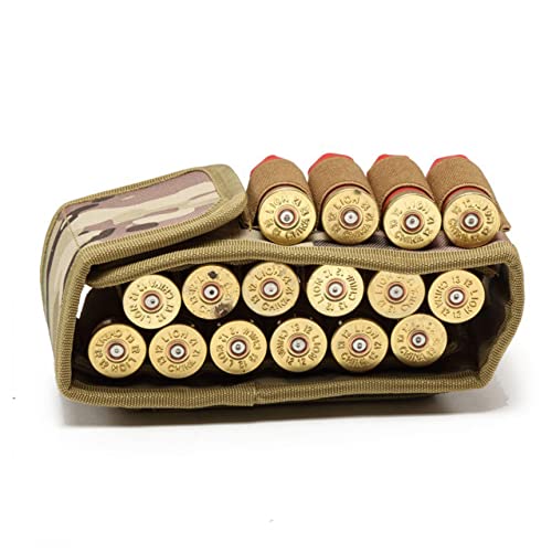 Edwol Tactical Shotgun Shell Holder Airsoft Molle Magazine Pouch 16 Round 12 Gauge Military Hunting Bandolier Cartridge Bag,Cp #TOP3