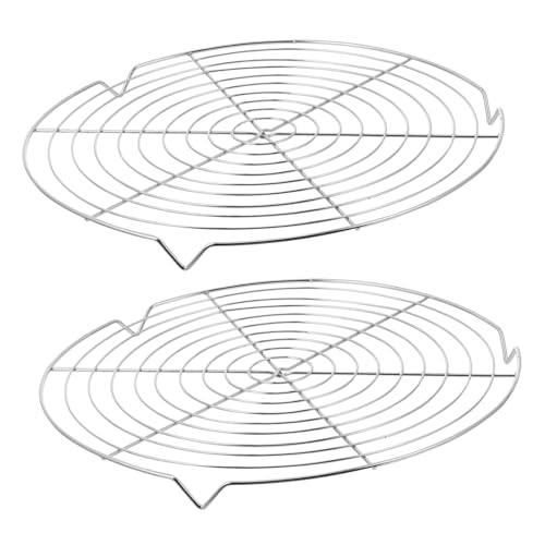 Hemobllo 2Pcs Cake Cooling Rack Round Kitchen Rack for Baking for Cooling Cookies Muffins Hot Dishes Resistant Design