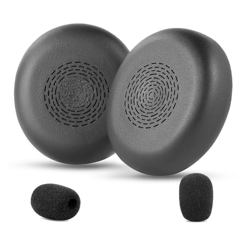 Almohadillas de repuesto Evolve2 75 para Jabra Evolve2 75 - Kit de espuma para micrófono | Almohadillas con cuero proteico suave y espuma viscoelástica de alta densidad, negro miniatura 1