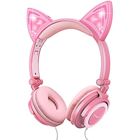 esonstyle Kids Headphones with LED Cat Ears Cover
