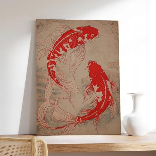 Impression toile Koï japonaise 61x91cm, le cadeau déco rétro idéal - 7