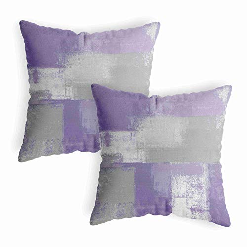 Lucasng Abstract Purple Throw Pillow Cover For Bedroom,Grey Pillow Cover For Living Room,Lavender Couch Pillow Cover For Bed Sofa,Soft Decorative Art Pillow Cushion Cover Case For Dorm 18X18 Set Of 2 #TOP30
