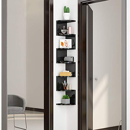 Tablette de coin murale en bois pour rangement d'angle optimisé salon