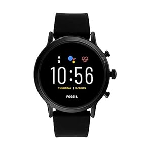 Fossil Gen 5 Carlyle Stainless Steel Touchscreen Smartwatch with Speaker, Heart Rate, GPS, Contactless Payments, and Smartphone Notifications, Black, 1.28 Inches, Modern