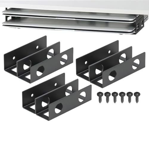 Under Desk Storage - Schreibtisch-Regale unter dem Laptop-Halter | Schreibtisch-Regalhalter mit Anti-Scratch-Silikonpolster, fügen Sie Laptops zum Tisch, Modem, i