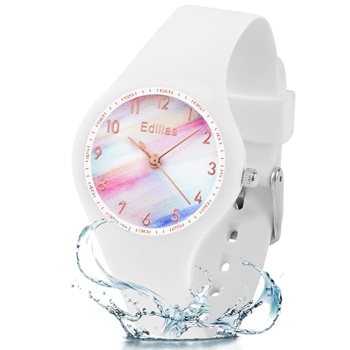 Edillas Kids Watch Analog for Girls Boys, 50M Water Proof Children Quartz Watch for Kids, Students with Soft Silicone Strap, Easy to Read Learn time...