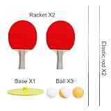 Práctico para su uso: la paleta de ping pong construida con goma suave y material de madera maciza. Esta línea ofrece una sensación de balón y una capacidad de control tremenda, fuerte y duradera; 3 paquetes de pelotas de ping pong para satisfacer las necesidades del jugador cotidiano en mente, ya no tiene que recoger el balón en todas partes.