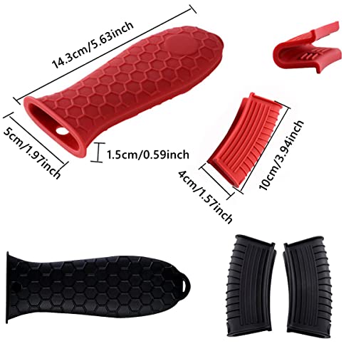6 Pieces Silicone Heat Resistant Handle Covers Hot Pot Pan Grip Sleeves Non-Slip Pot Skillet Holder Washable Silicone Cover For Home Kitchen Cooking Accessories #TOP2
