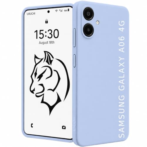 Samsung A06 4G ile Uyumlu Kılıf, İçi Kadife Kaplamalı İnce Sıvı Silikon Kapalı Kamera Tam Koruma Yumuşak Silikon Kapak, Gök Mavisi