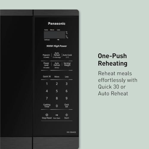 Panasonic Countertop Microwave Oven, 900W, 0.9 Cu. Ft., Sensor Cook and Reheat, 10 Power Levels, Auto Defrost, Keep Warm, Child Lock, Black Stainless Steel - NN-SB44QS - image 8