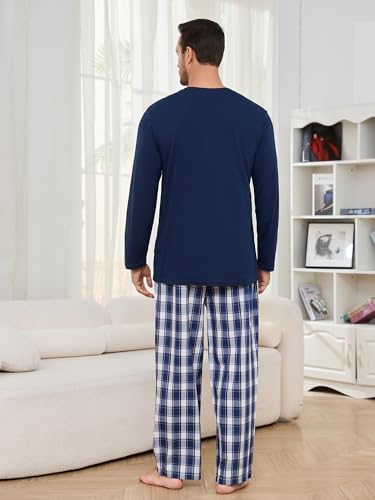Vulcanodon Mens Pajama Set Long Sleeve, Pajamas Made from Bamboo Pulp Viscose and Cotton Lightweight PJS for Men3