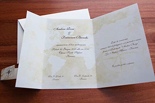 20 Set partecipazioni Nozze Personalizzate inviti Matrimonio VIAGGIO art.083 quantità a scelta