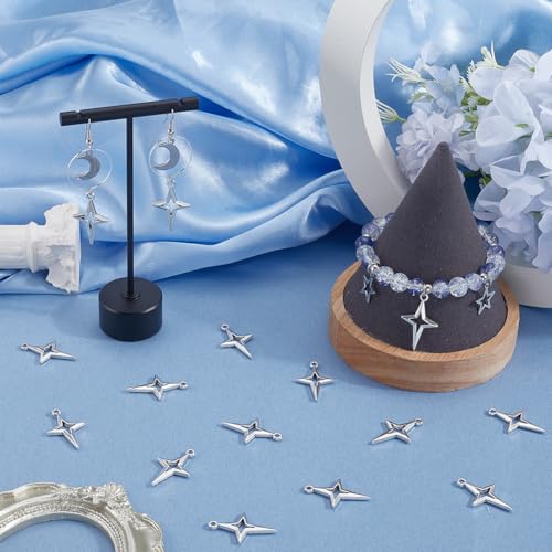 Breloques en forme d'étoile argentée SUNNYCLUE pour création bijoux célestes DIY