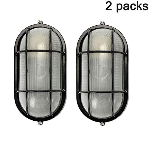 Preisvergleich Produktbild Retro Außenlampe Aluminium Schiffsleuchten Gitter Lampe, Wandlampe Wasserdichte Wandleuchte, Freien Feuchtigkeitsfest Explosionssicher Runde Schiffslampe, Für Badezimmer Küche Treppen,2packs