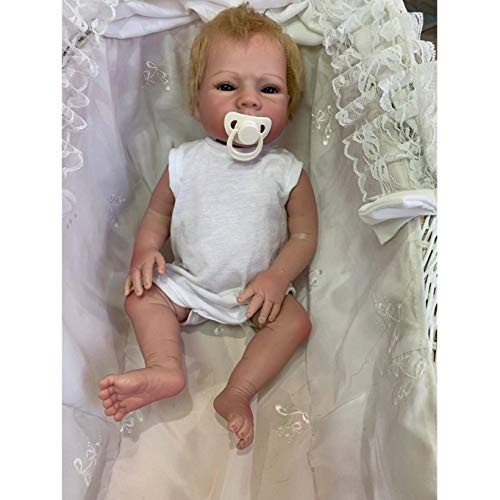 LJYY Reborn Baby Dolls 46cm 17inch Handgemachte Neugeborene Puppe Vollsilikon Körperpuppe Realistische lebensechte… – Bild 3
