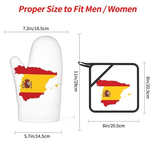 Maniques et gant de cuisine drapeau espagnol pour barbecue - 5