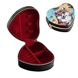 STAYTOP Fashionable Wolf Heart Shape Jewelry Box - Small Antique Ring/Earrings/Necklace Storage Organizer Case,Portable PU Leather Jewelry Storage