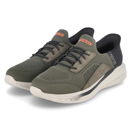 Skechers Slip-INS Slade Cohen baskets homme en maille kaki confortable