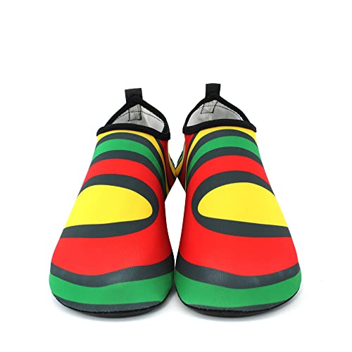 Image of Water Shoes for Women and Men Quick-Dry Swim Beach Shoes for Outdoor Surfing Yoga Exercise Jamaica Flag Caribbean Reggae Rasta