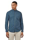 ben sherman - citadium paris Dobladillo redondo Ben Sherman Camisa para hombre, Verde oscuro/azul marino, S