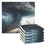 Wajiw Tornado Cleaning Cloths Set of 6 High Absorbency Soft Kitchen Towels and Dishcloths,Quick-Dry, Reusable,Perfect Kitchen Companion for Dishes,Cooking,Cleaning