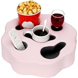 IGOHEALS Couch Cup Holder Pillow-Sofa Cup Holder for Bed, Rv, Tv, Car, Man Cave, Backseat |Remote, Drinks, Snacks Tray Organizer Caddy Cupholder (Flower-PU Pink)