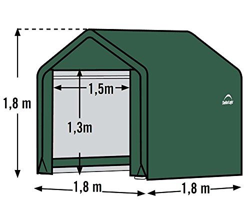 Foto von ShelterLogic Folien Zeltgarage Gerätehaus | Grün | 180x180x180 cm