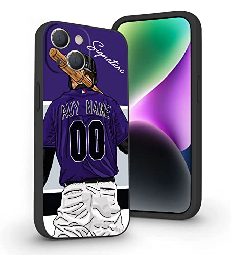 Vngda Custom Name & Number Baseball Case For Iphone 14 Pro Max 13 12 11 Xs Max Xr Se3 8 7 6 Plus 11 Pro Mini，Liquid Silicone With Camera Protection Custom Signature Iphone Case(Colorado) #TOP5
