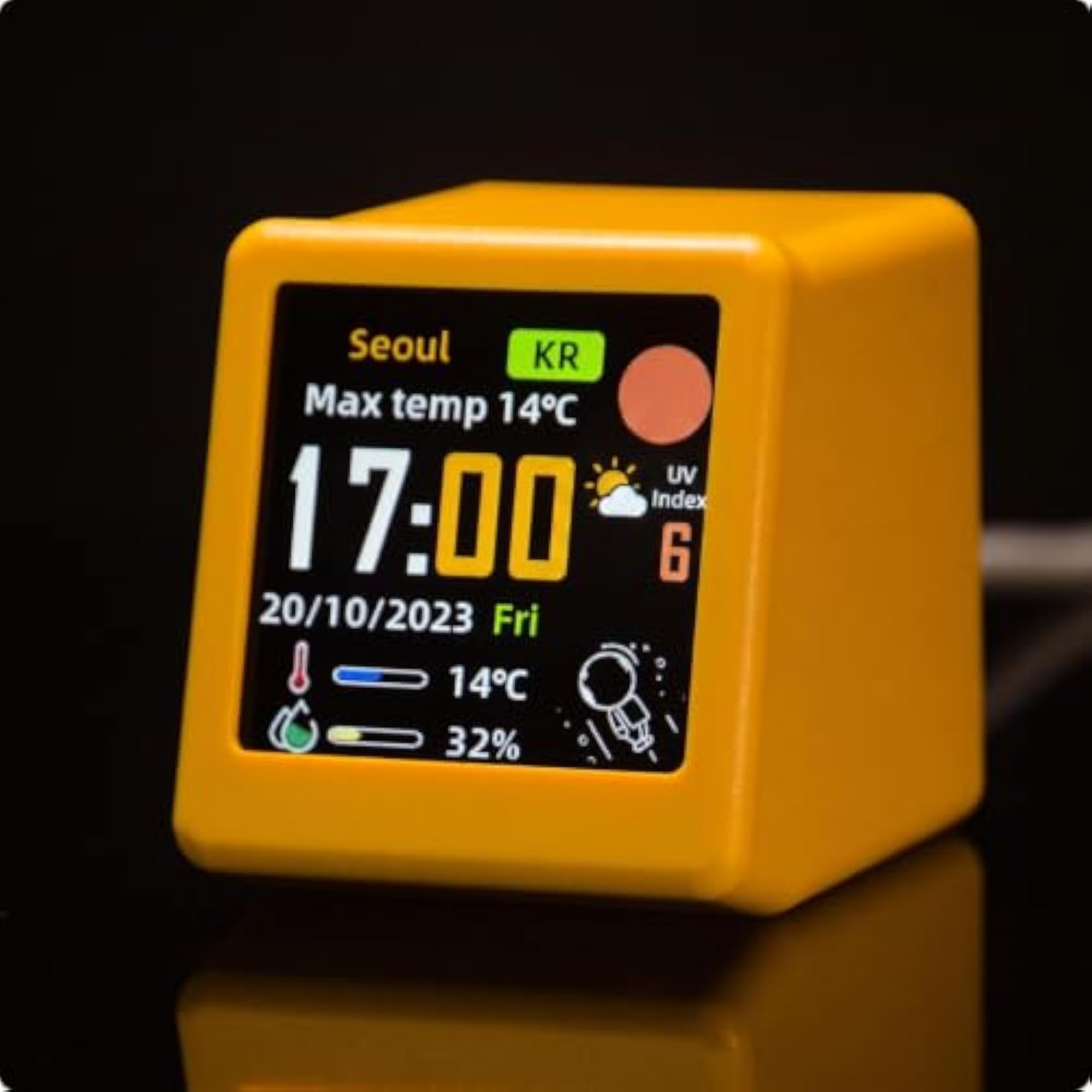 Temperature Intelligent Clock, Yellow