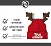 tshirtladen TEAM GLÜHWEIN Wintermütze S/M mit Rentiergeweih – rote Strickhaube bestickt – witzige Weihnachtskopfbedeckung für kleine Köpfe oder engen Sitz