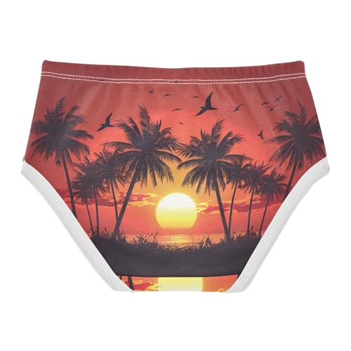 Girls Underwear Toddler 2t Cotton Panties Little Girl Fancy Briefs Girls Undies Sunset Palm Trees Orange Sky2