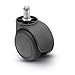 Shepherd PHG5558BK 55mm Diameter Twin Nylon Wheel Chair Caster, 7/16" Diameter x 7/8" Length Grip Ring Stem, 75 lbs Capacity, Black