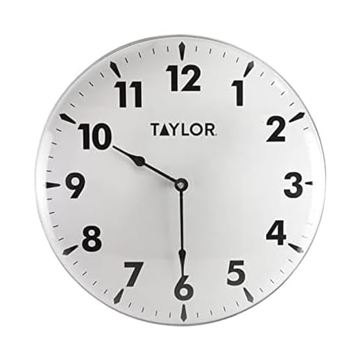 Taylor Indoor Outdoor Metal Wall Clock, Wireless Thermometer with Easy to Read Large Numbers for Patio, Pool, and Indoor Areas, 18-inch