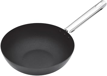 MasterClass Professional Non-Stick Carbon Steel Induction-Safe Wok, 24 cm 9.5"