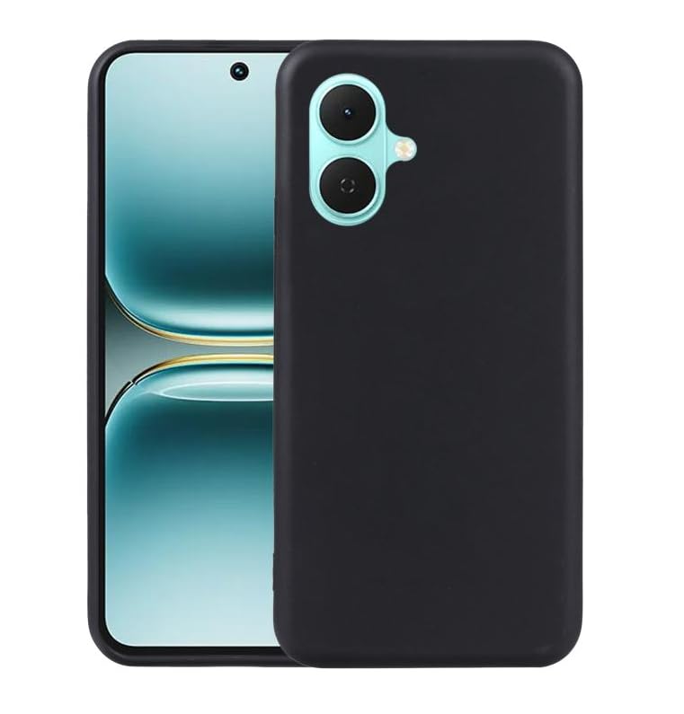 Image of TheApallio Back Cover Case Compatible with Tecno Spark Go 2 | Soft Touch Full-Body Protective Silicone Case | Shockproof Back Cover Case for Tecno Spark Go 2 - Black
