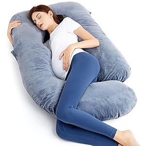 OTTOLIVES Pregnancy Pillows – U Shaped Full Body Maternity Pillow with Removable Velour Cover, Pillows for Maternity…